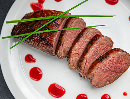 Seared Duck Breast with Cherry Jus